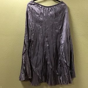 Karen Kane Maxi Skirt. Silver Metallic. Medium.